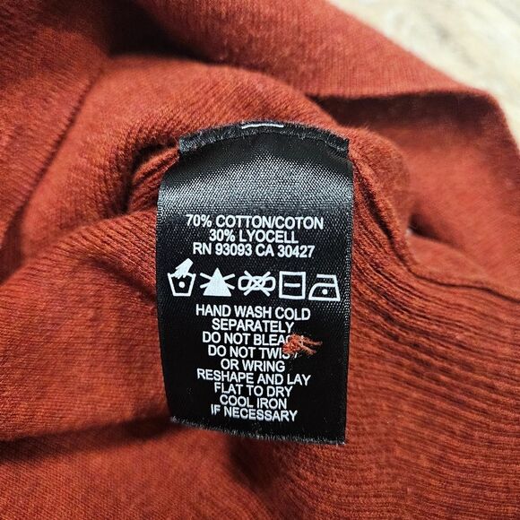 Nic+Zoe Wrap Cardigan Sweater V Neck Rust Red Women's Medium Business Casual - Picture 6 of 9